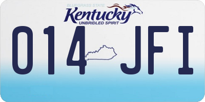 KY license plate 014JFI