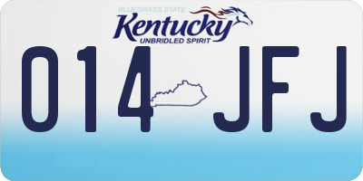 KY license plate 014JFJ