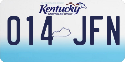 KY license plate 014JFN