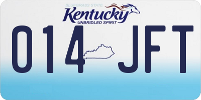 KY license plate 014JFT
