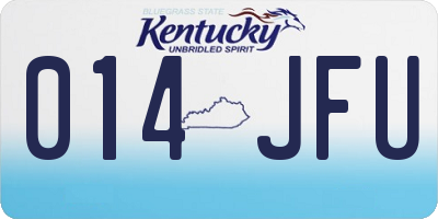 KY license plate 014JFU