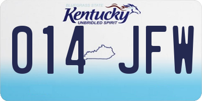 KY license plate 014JFW