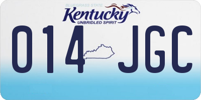 KY license plate 014JGC