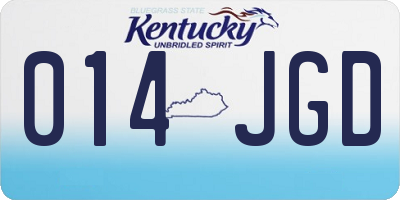 KY license plate 014JGD