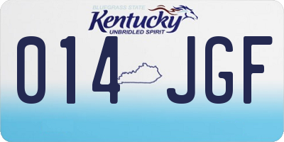 KY license plate 014JGF