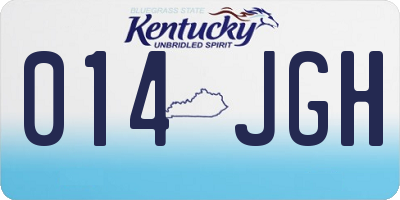 KY license plate 014JGH