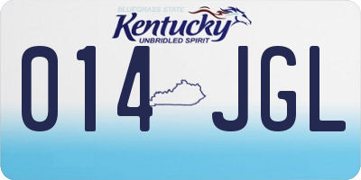 KY license plate 014JGL