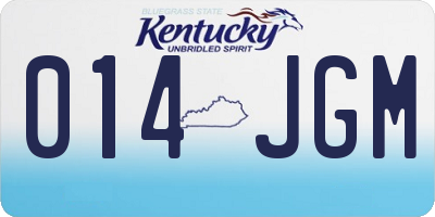 KY license plate 014JGM