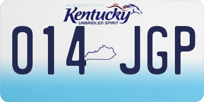 KY license plate 014JGP