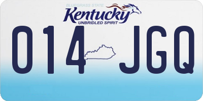 KY license plate 014JGQ