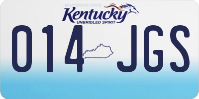 KY license plate 014JGS