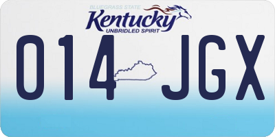 KY license plate 014JGX