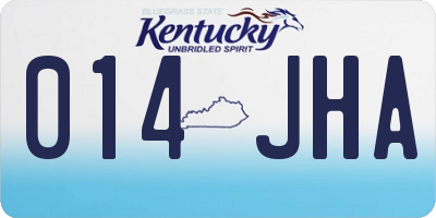 KY license plate 014JHA