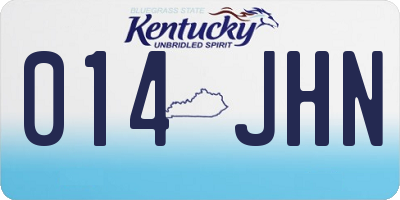 KY license plate 014JHN