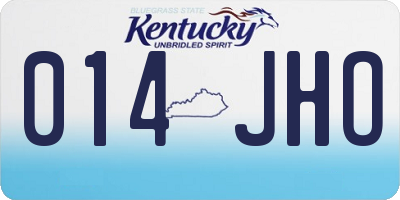 KY license plate 014JHO