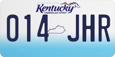 KY license plate 014JHR