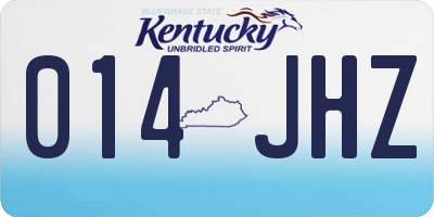 KY license plate 014JHZ