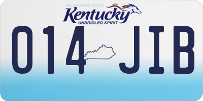 KY license plate 014JIB