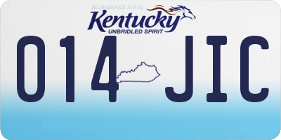 KY license plate 014JIC