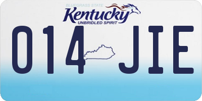 KY license plate 014JIE