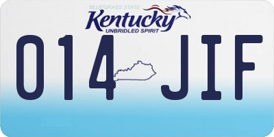KY license plate 014JIF