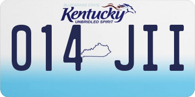 KY license plate 014JII