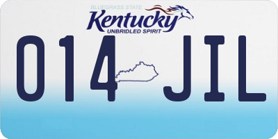 KY license plate 014JIL
