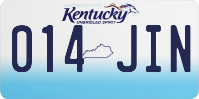 KY license plate 014JIN
