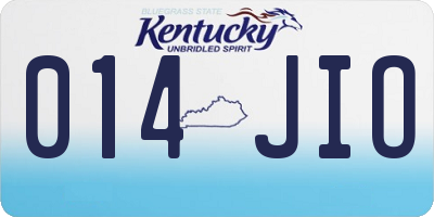 KY license plate 014JIO