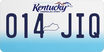 KY license plate 014JIQ