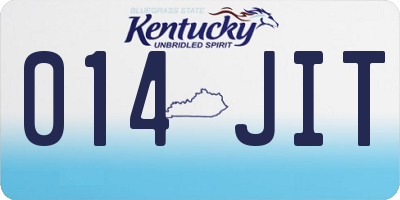 KY license plate 014JIT