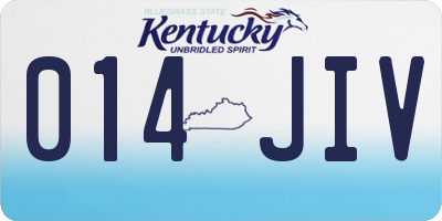 KY license plate 014JIV