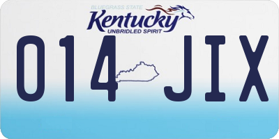 KY license plate 014JIX