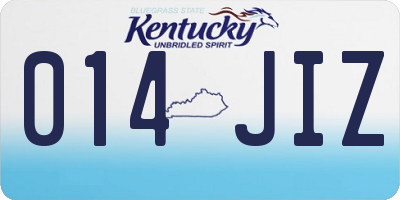KY license plate 014JIZ