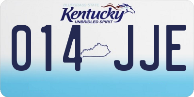 KY license plate 014JJE