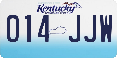 KY license plate 014JJW