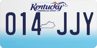 KY license plate 014JJY