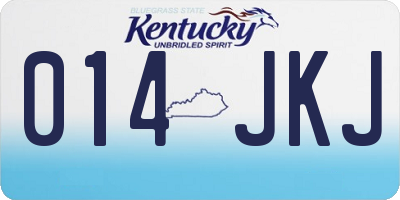 KY license plate 014JKJ