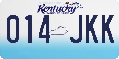 KY license plate 014JKK