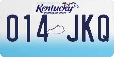 KY license plate 014JKQ