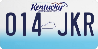 KY license plate 014JKR