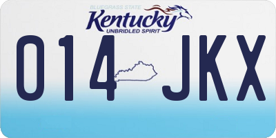 KY license plate 014JKX