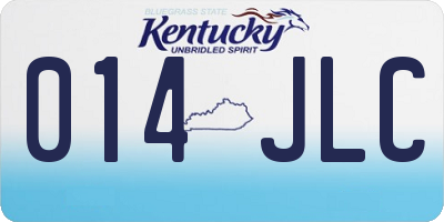 KY license plate 014JLC