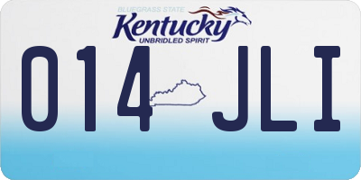 KY license plate 014JLI