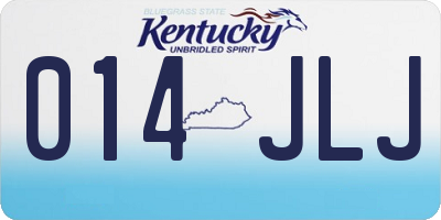 KY license plate 014JLJ