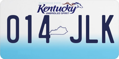 KY license plate 014JLK
