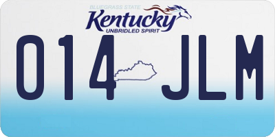 KY license plate 014JLM