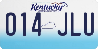 KY license plate 014JLU