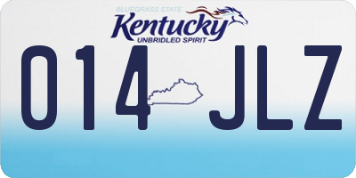 KY license plate 014JLZ