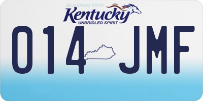 KY license plate 014JMF